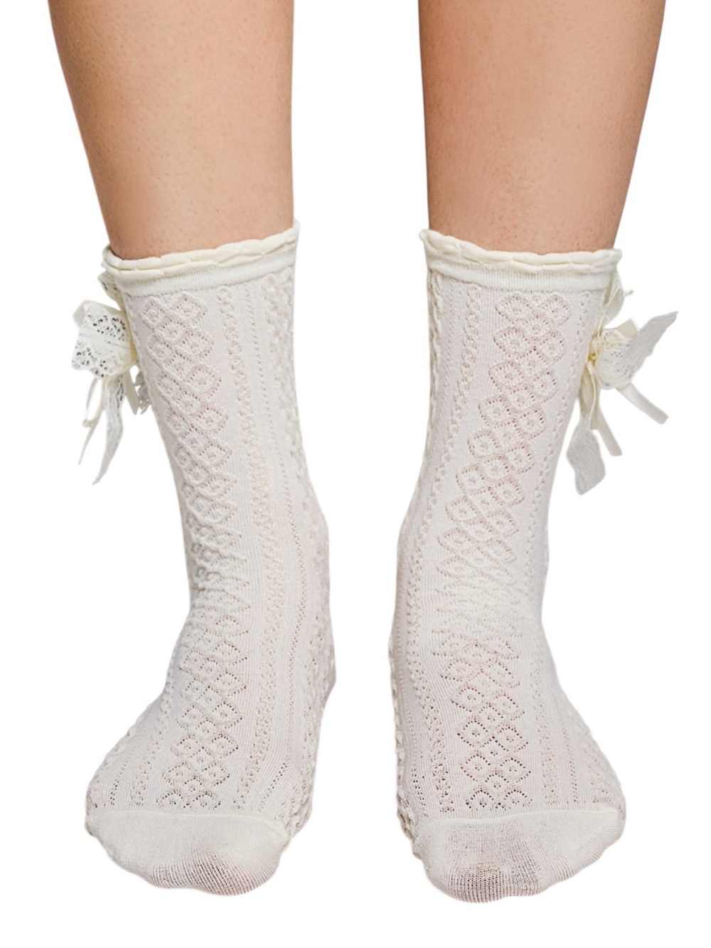 POL COCO VIVIAN Ivory or Black Lace Sock